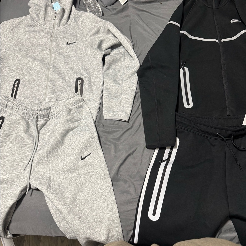 Nike Gray and Black Tracksuit Set